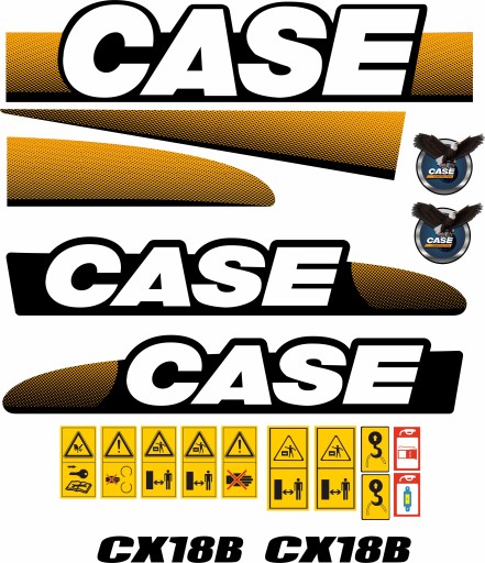 НАКЛЕЙКИ CX18B МІНІ-ЕКСКАВАТОР ЛАМІНОВАНИЙ ЕКСКАВАТОР