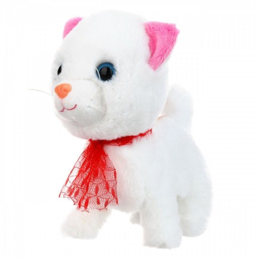 ГРА В СМІШКУ Котик, біле кошеня, ходить і нявкає