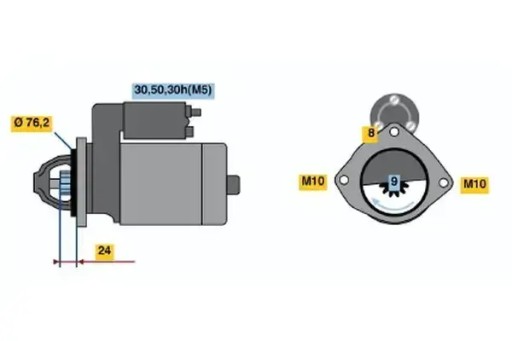 Стартер 0 986 019 980 bosch bmw 3 5 7 e30 e38