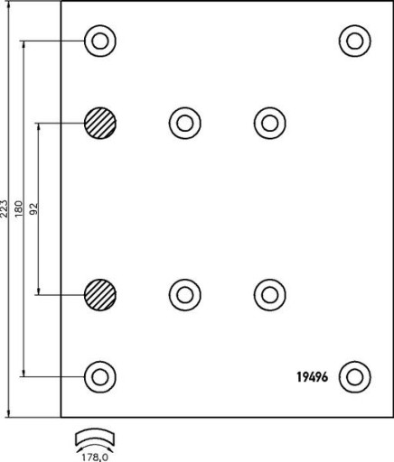 0-7603 - ОКЛАДИНА гальмівних колодок MAN F2000 1 надв.