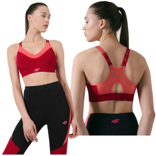 Спортивний бюстгальтер 4F S, оранжево-червоний