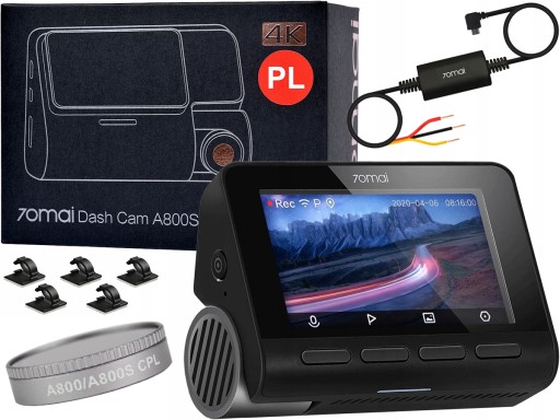 Камера 70mai A800S + фільтр CPL + hardwire kit UP02