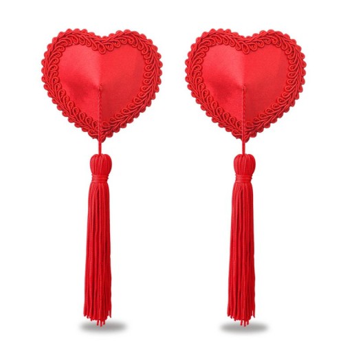 Opakovane použiteľné pastičky na bradavky so strapcami z červeného srdca
