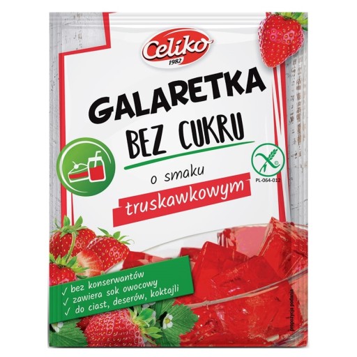 Galaretka bez cukru truskawkowa bez glutenu CELIKO