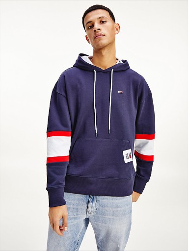 TOMMY JEANS TMAVOMODRÁ MIKINA KAPUCŇA (M)