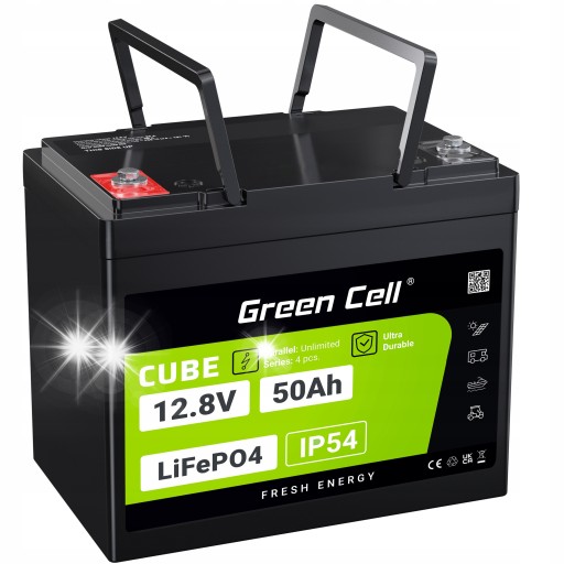 Литиевая батарея lifepo4 с зеленым элементом 12,8 в, 50 ач, фотоэлектрический лодочный двигатель