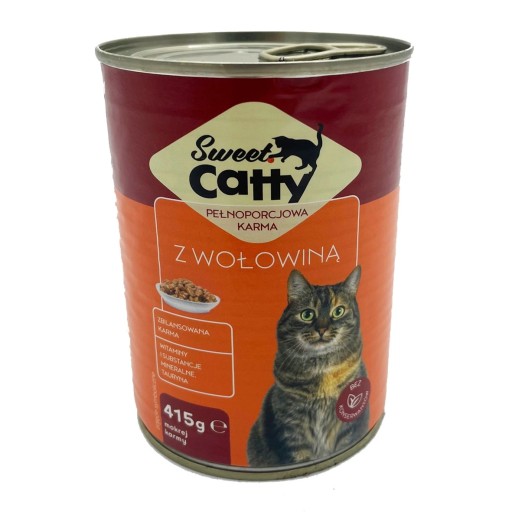 Sweet Catty mokra karma puszka wołowina mięso dla kota 415g