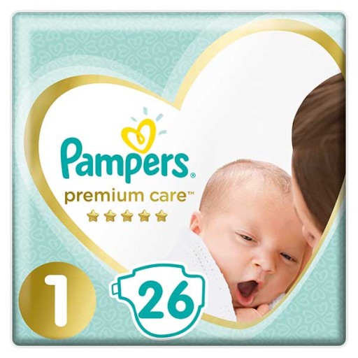 Підгузки Pampers Premium Care розмір 1 2-5 кг 26 шт.