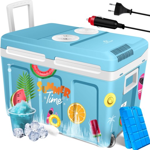 ТЕРМОЭЛЕКТРИЧЕСКИЙ ХОЛОДИЛЬНИК ДЛЯ ОХЛАЖДЕНИЯ ПИЩЕВ 40Л 12В СИНИЙ