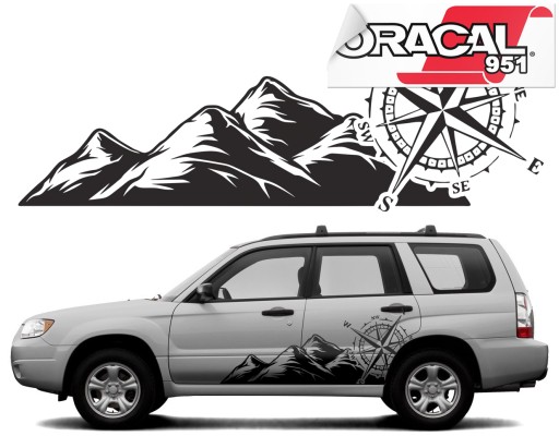 2хнаклейка для автомобіля Роза Вітрів OFFROAD 45X114