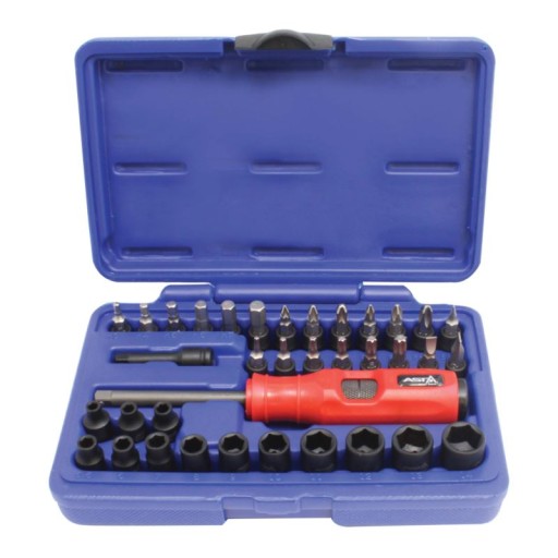 ОТБОЙНЫЙ МОЛОТОК С НАБОРОМ УДАРНЫХ БИТ И НАСАДОК