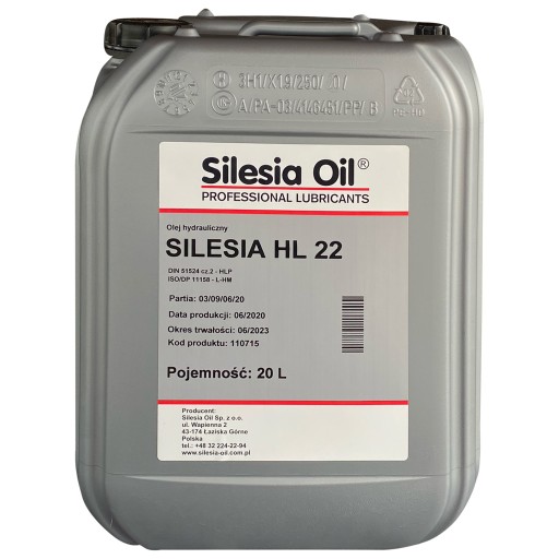 ГИДРАВЛИЧЕСКОЕ МАСЛО SILESIA OIL HL 22 20L