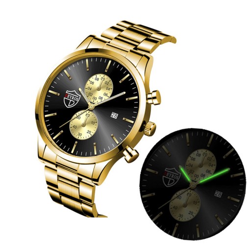 Pánske hodinky Svietiaca klasika Zlatá dátumovka
