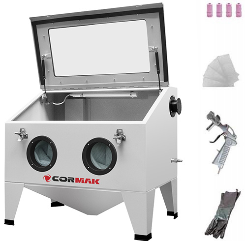 ПІСКОСТРУЙНИЙ АПАРАТ КАБІНИ 190 Л ВЕРХНИЙ ОТВОР + БЕЗКОШТОВНІ ПОДАРУНКИ + РУКАВИЧКИ + НАСАДКИ