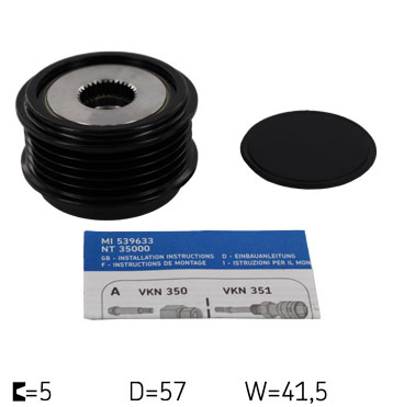 06505 - Шкив генератора skf hyundai i20/i30