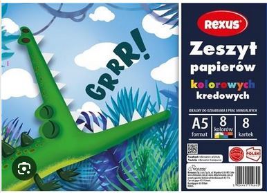 Блокнот Beniamin формату А5 з кольорових крейдяних паперів, 8 кольорів