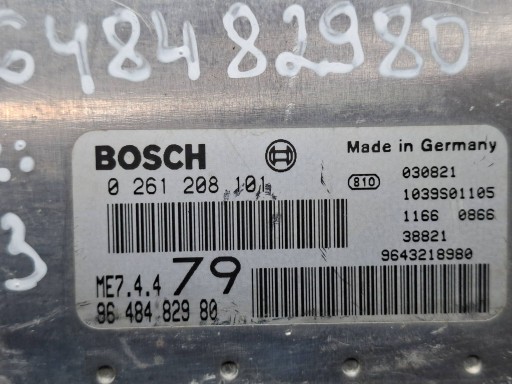 control unit of the engine 0261208101 9648482980 9643218980 PEUGEOT 206 1.6 16V