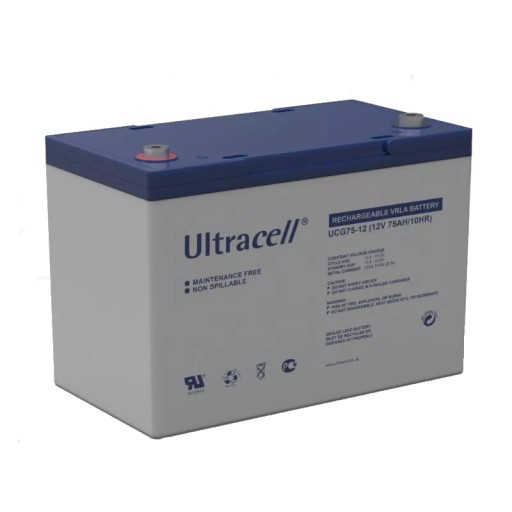 Гелевая батарея ultracell, 75 ач, 12 в.