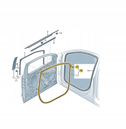 Внешнее уплотнение двери AUDI Q7 4l0837912