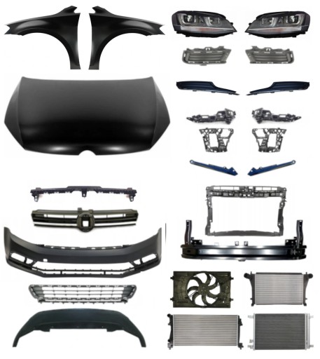 2702 - Фольксваген Гольф VII 12-16 Ремінь бампера капот КОМПЛЕКТ ЗАПЧАСТЕЙ