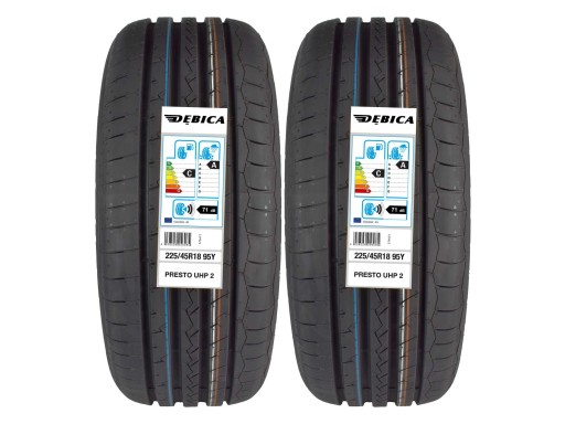 2x літні шини 225 / 45R18 Debica PRESTO UHP2 RANT
