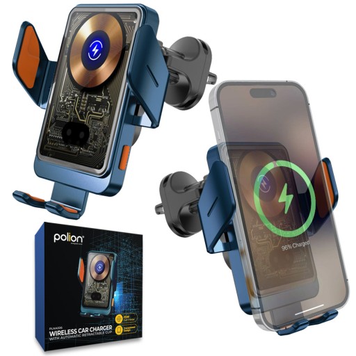 Ładowarka samochodowa indukcyjna uchwyt Polion na telefon 15W Qi