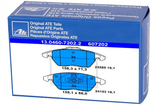 13.0460-7202.2 - Гальмівні колодки ATE для PEUGEOT 3008 HDi 150