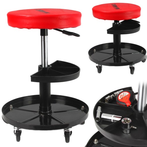 МАСТЕРСКАЯ ТАБУРЕТ С ПОЛКОЙ СТУЛ СИДЕНЬЕ РОЛИКИ