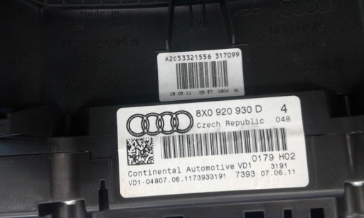 dials dials AUDI A1 8X0 11R 1,6 TDI