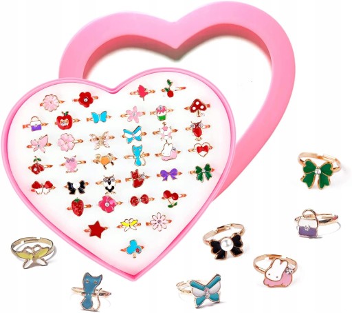 КІЛЬЦЯ ПРИКРАСИ ДЛЯ ДІВЧИНКИ 36шт