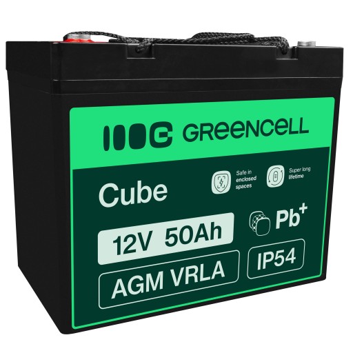Необслуживаемый аккумулятор agm 12в 50ач для ибп, печи, кемпера, лодки, сильный