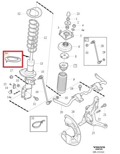 31329206 - Пружинна шайба s60, s80, v70