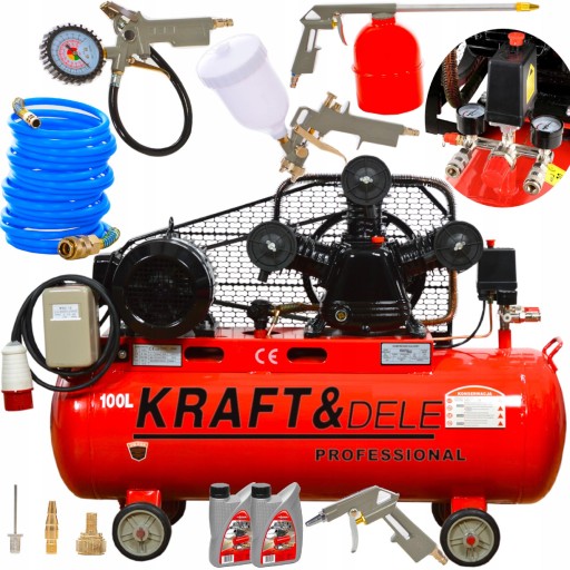 МАСЛЯНИЙ КОМПРЕСОР 100Л 3 ПОРШНЄВИЙ СЕПАРАТОР 8в1 + МАСЛО