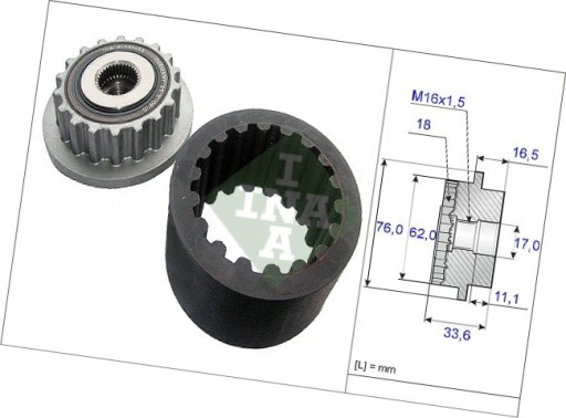 535 0186 - Муфта генератора - ina 535018610