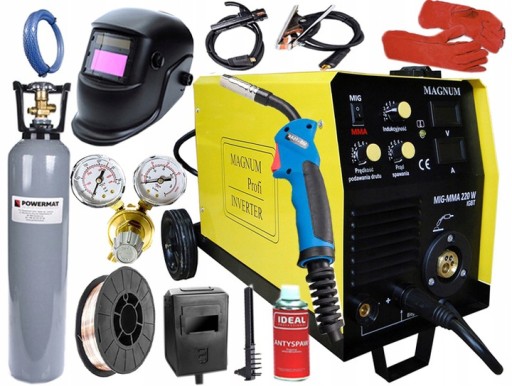 Migomat MIG зварювальний апарат 220 Вт MAGNUM MMA 3в1 комплект
