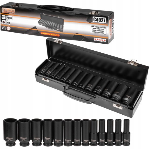 ТОРЦЕВЫЕ КЛЮЧИ УДАРНЫЕ ГОЛОВКИ 1/2 ДЛИНОЙ 10-30 мм