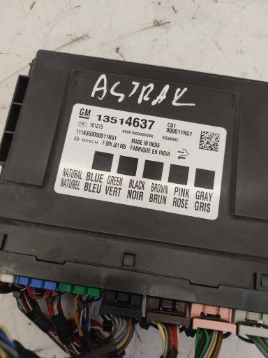 OPEL ASTRA V K comfort control unit BCM 13514637