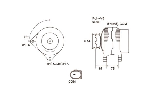 063731904010 - Генератор магнити марелли bmw 1 e87 3 e90 3 e91 3 e92 3 e93 2.0d