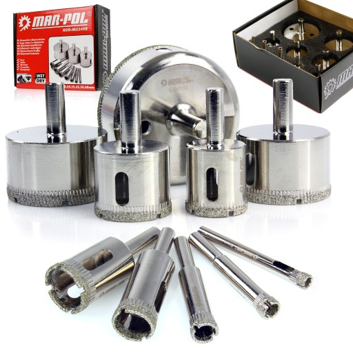 АЛМАЗНІ КОЛЬЦЕВІ ПИЛИ ДЛЯ СКЛЯНОЇ ПЛИТКИ PORKEY 6-68ММ