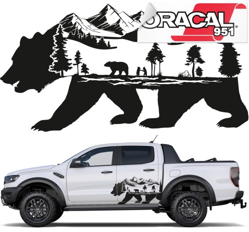 Наклейка для автомобиля OFFROAD Bear 85X44CM