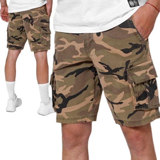 Šortky Pit Bull Cargo Short Jackal woodland camo 3XL