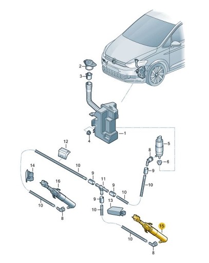 5TA955104A - Форсунка циліндра омивача фар VW Touran p
