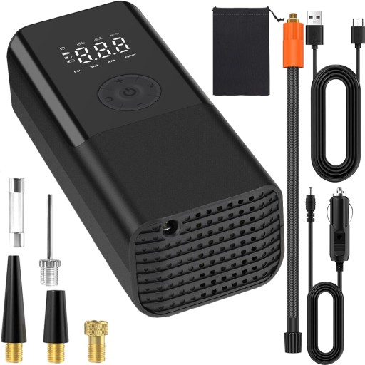 АВТОМОБИЛЬНЫЙ КОМПРЕССОР ЭЛЕКТРИЧЕСКИЙ ЖК-НАСОС ДЛЯ МОТОЦИКЛА ВЕЛОСИПЕД LED