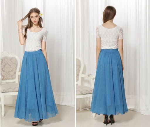 Moda Ubrania damskie Spódnice Spódnica szyfon UNI z koła