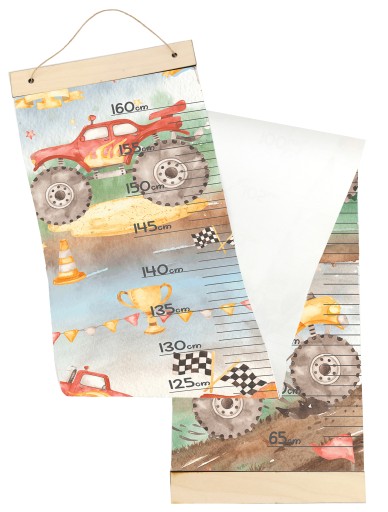 Таблиця висоти, висить, полотно, автомобілі Monster Truck