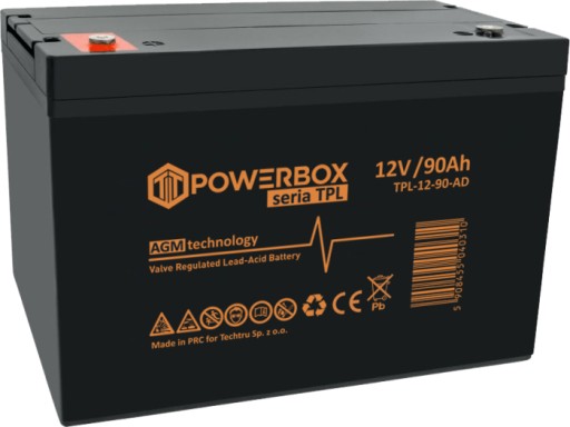 Аккумулятор agm для источников бесперебойного питания powerbox tpl vrla 12v 90ah длительный срок службы