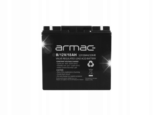 Аккумулятор armac agm универсальный гелевый 12 в 18 ач, необслуживаемый m5/l1