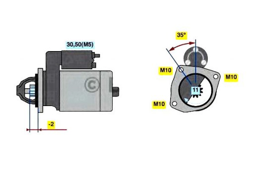 0 986 - Bosch стартер citroen c4 2.0hdi 08- bosch
