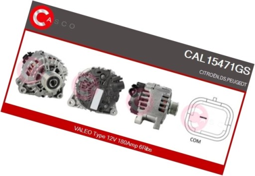 Генератор 12в 180а oe valeo - casco cal15471gs