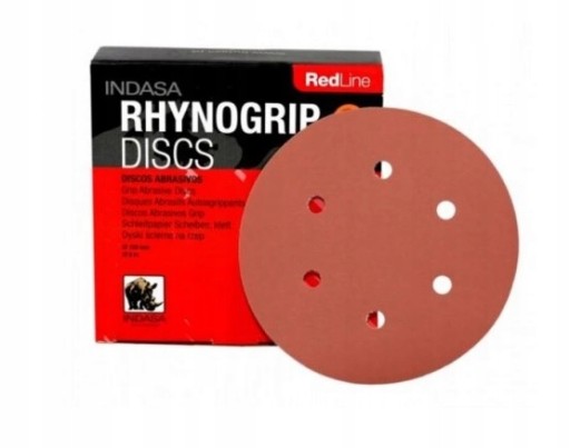 INDASA червоний велкро диски 6 отворів P360-50 штук